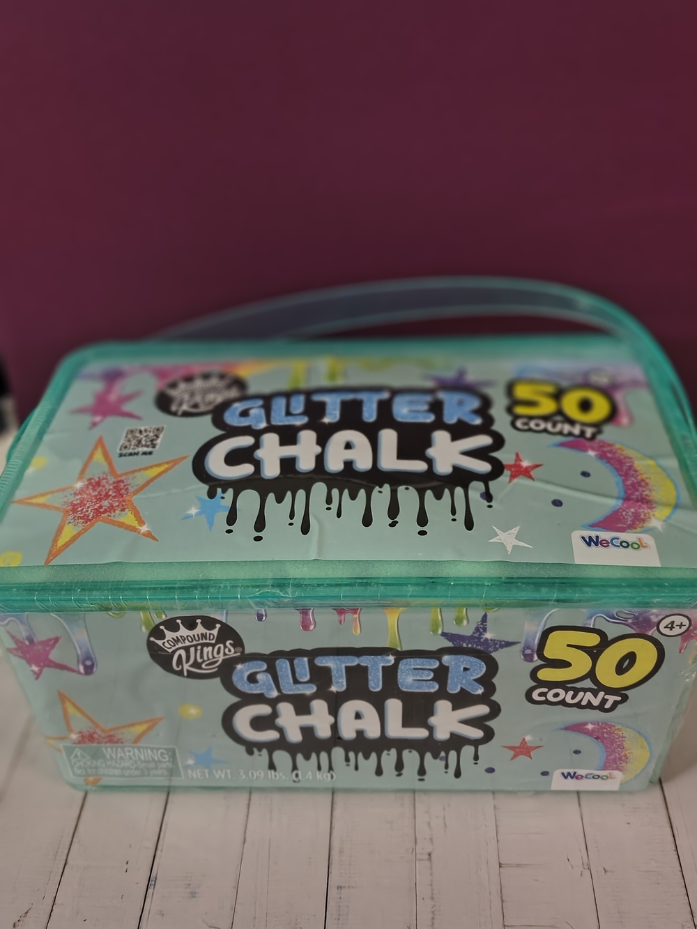 Glitter Chalk Set — Teal Carry Case (50 Count)